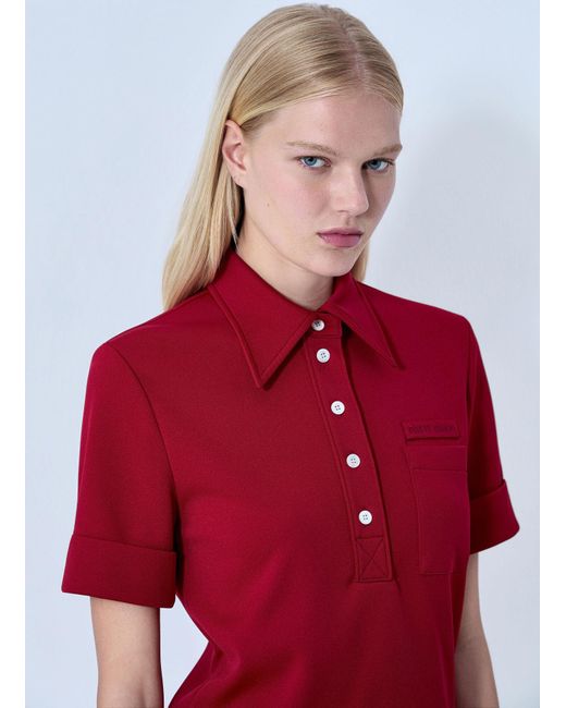 Miu Miu Red Jersey Polo Shirt