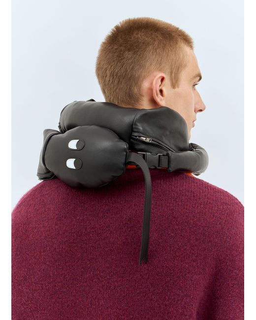 Walter Van Beirendonck Snake Leather Crossbody Bag in Red for Men