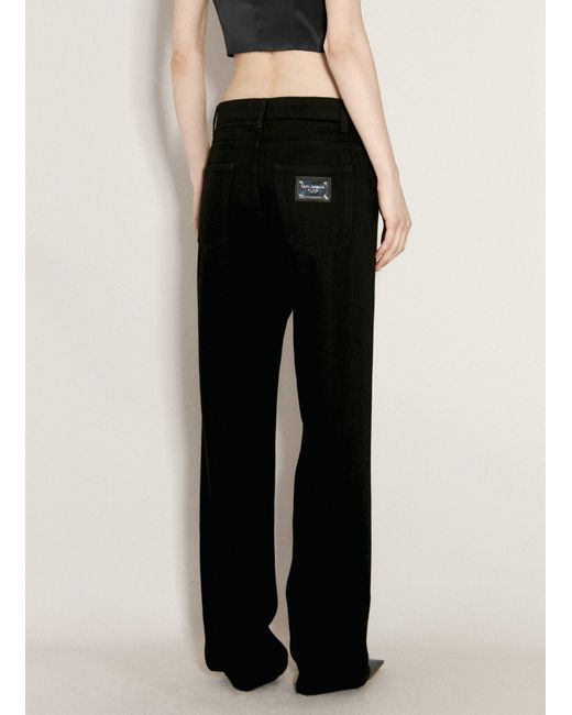 Dolce & Gabbana Black Logo Plaque Loose Jeans