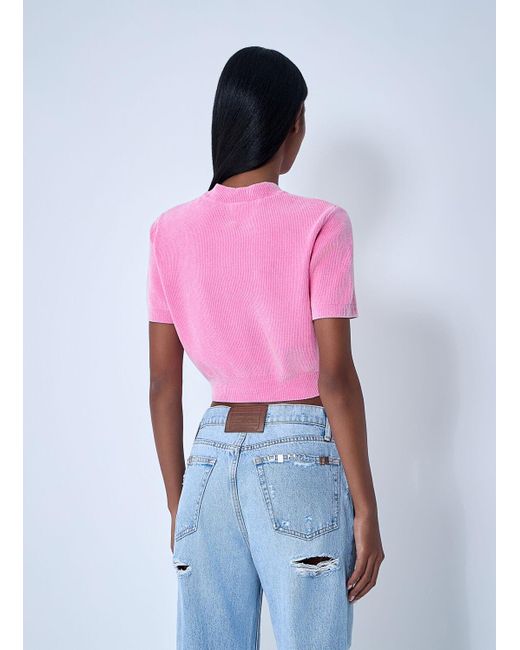 Alexander Wang Red Logo Motif Knitted Top