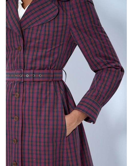 Vivienne Westwood Purple Belted Button-Down Trench Coat