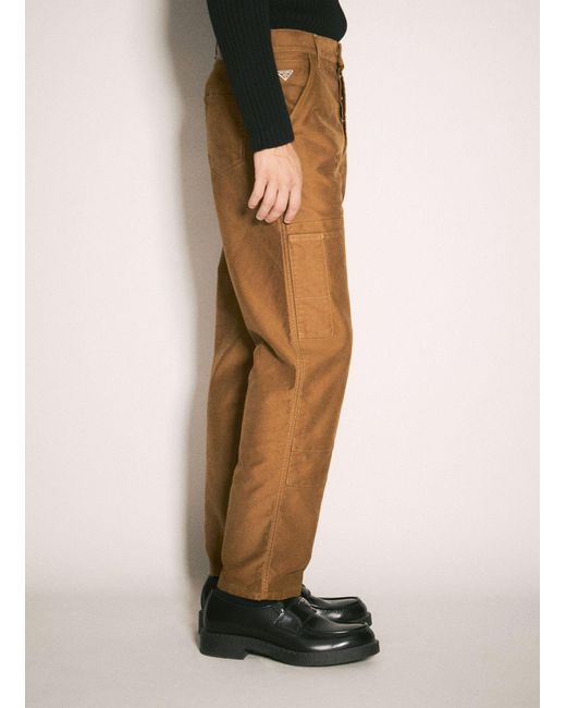 Prada Multicolor Moleskin Cargo Pants for men