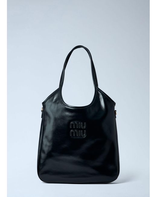 Miu Miu Blue Ivy Leather Shoulder Bag