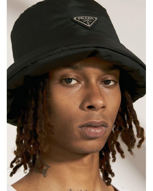 Prada Black Re-nylon Bucket Hat for men