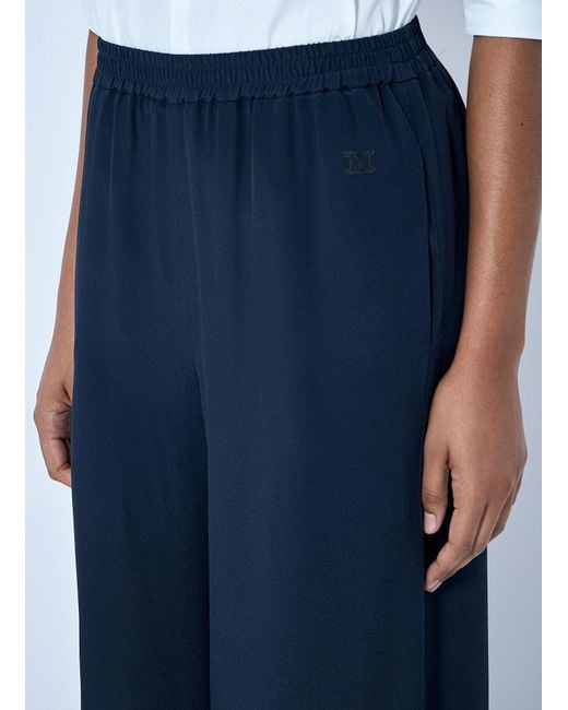 Max Mara Blue Wide-Leg Trousers