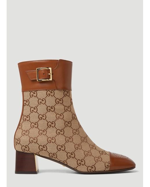 Gucci Brown GG Ankle Boots for men