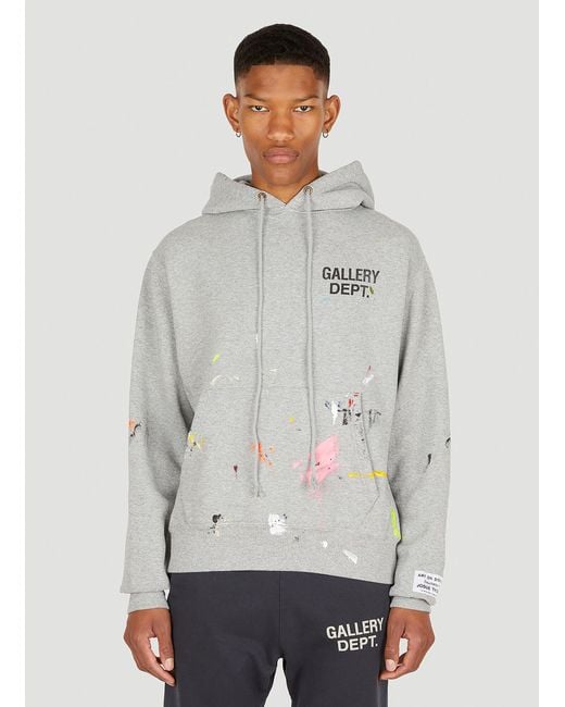 GALLERY DEPT. Cotton Logo Print Hooded Sweatshirt in Grey (Gray) for ...