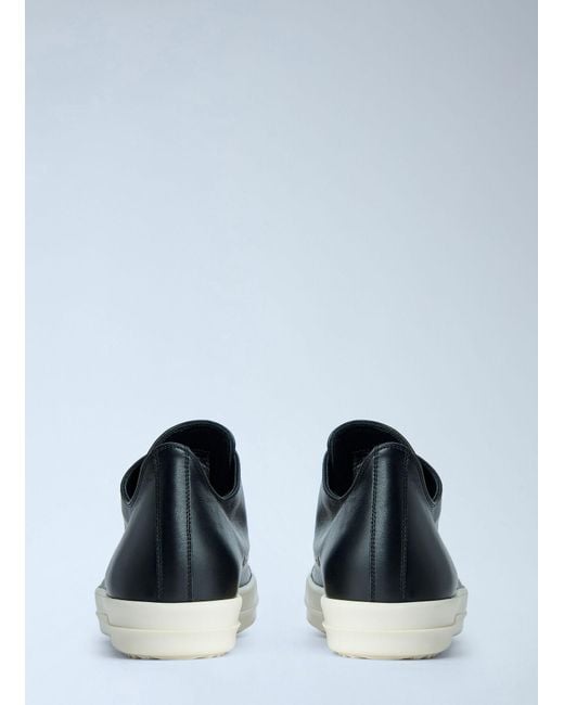 Rick Owens Blue Leather Low-Top Sneakers for men