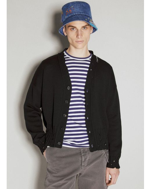 Marni Blue Mohair Patches Bucket Hat for men