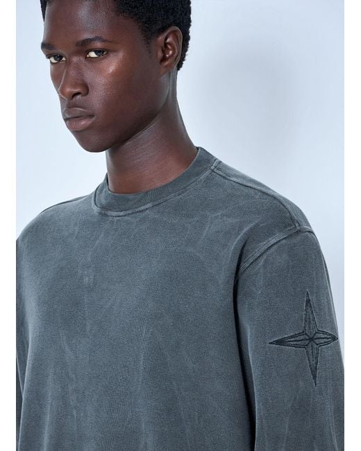 Stone Island Blue Oversized Crewneck Sweatshirt for men