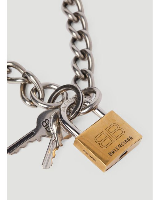 Balenciaga Metallic Locker-pendant Chain Necklace