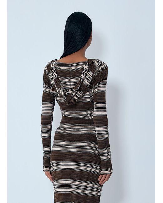 Miss Sixty Green Hooded Stripe Sweater