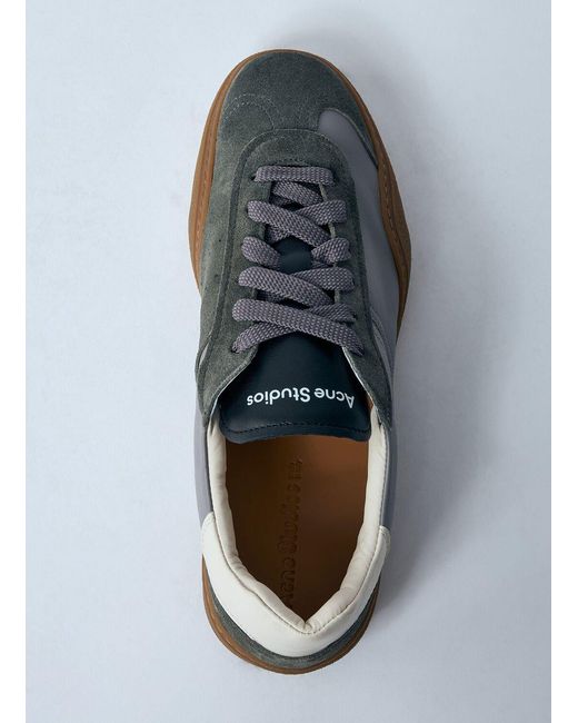 Acne Blue Leather Low-Top Sneakers for men