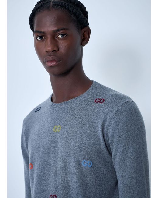 Gucci Blue Cashmere Sweater for men