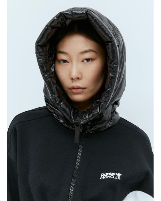 Moncler x adidas Originals Black Zip Up Cropped Sweatshirt