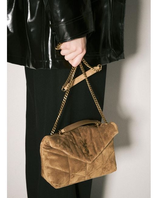 ショルダーバッグ・ポシェット Saint Laurent Biscuit Suede Puffer Toy Crossbody Bag Saint Laurent Toy Puffer Suede Shoulder Bag in Black | Lyst