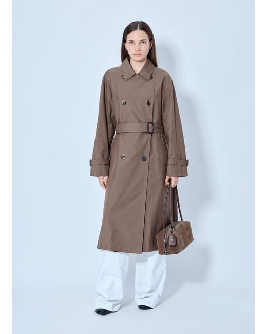 Max Mara White Classic Cotton Trench Coat