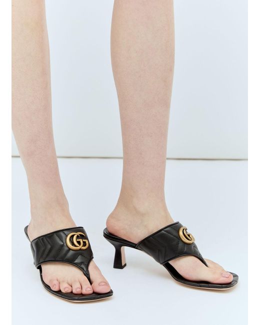 Gucci White Double G Thong Sandals