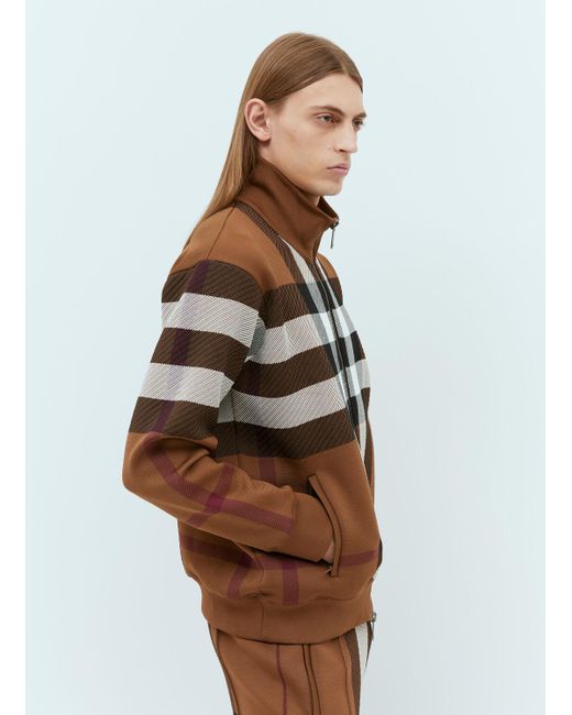 Burberry Brown Check Bomber Jacket for men