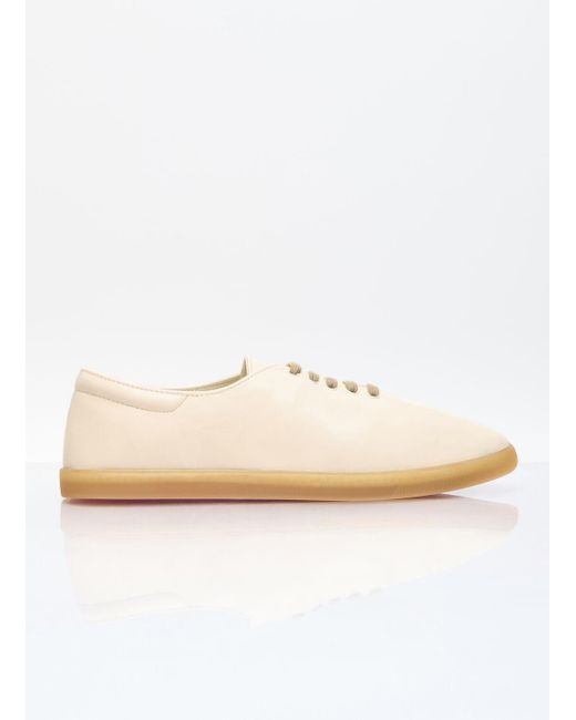 The Row White Sam Leather Sneakers