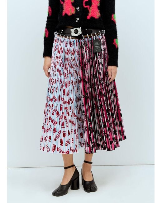 Chopova Lowena Red Daydream Midi Carabiner Skirt