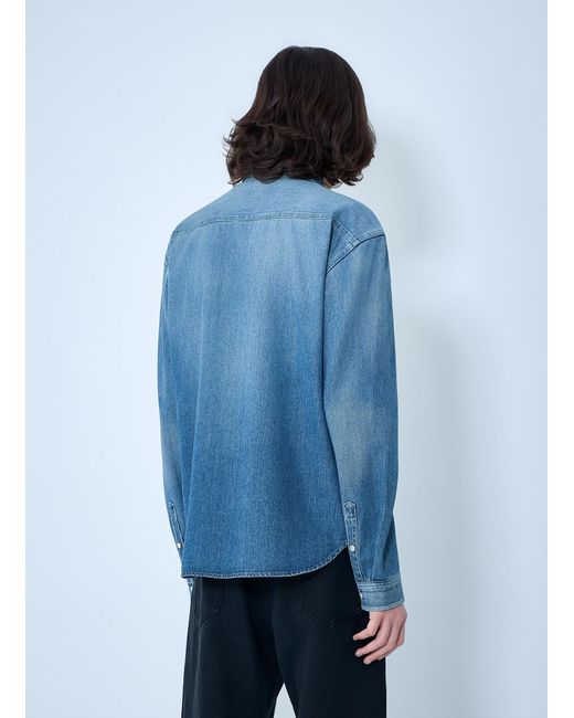 Saint Laurent Blue Cassandre Denim Shirt for men