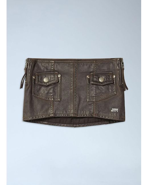 Miss Sixty Gray Patch Pocket Mini Skirt