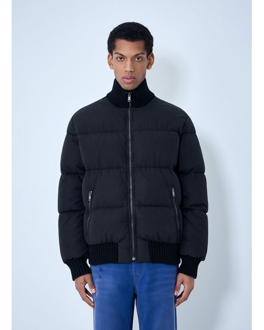 Prada Blue High-Neck Puffer Jacket for men