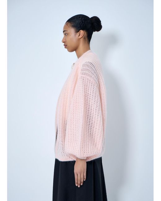 Totême Pink Open Knit Cardigan