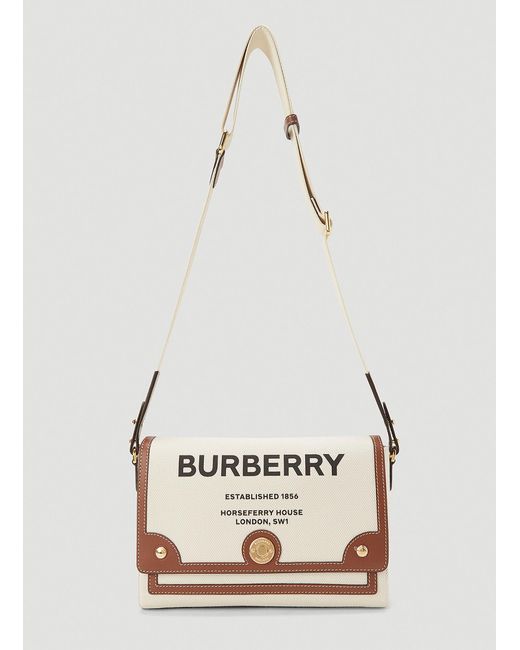 Burberry Note Canvas Shoulder Bag in Beige (Natural) Lyst