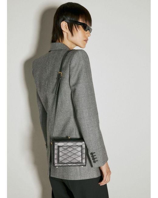 Saint Laurent Gray Mini Square Shoulder Bag