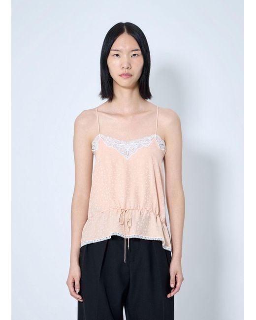 Chloé Multicolor Lace Trim Camisole Top