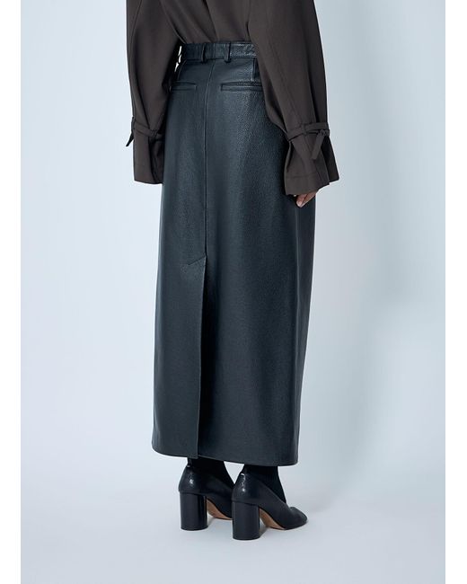 Totême Blue Leather Skirt