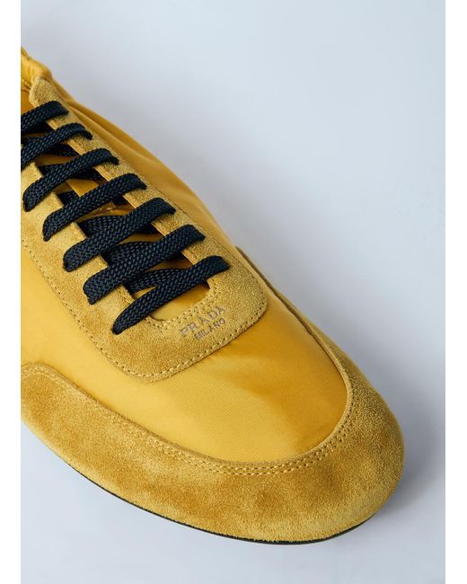 Prada Collapse Re-Nylon And Suede Sneakers in Brown for Men