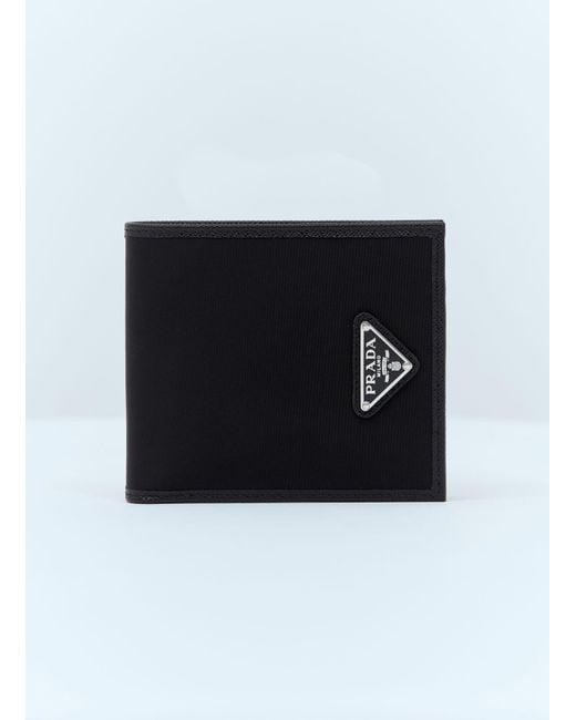 Prada Re Nylon Bi Fold Wallet in Black for Men Lyst UK