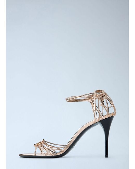 Saint Laurent White Babylone Stiletto Sandals