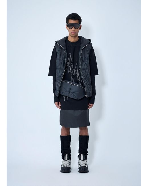 Moncler Blue Rick Owens Geocamo Flight Quilted Hooded Gilet for men