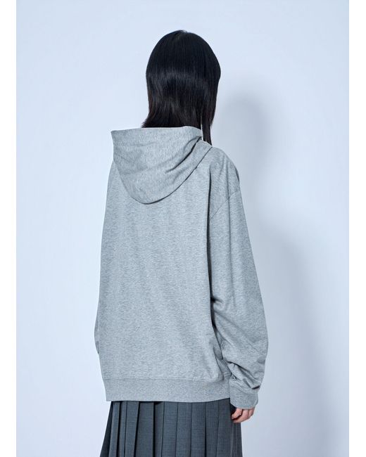 Miu Miu Blue Zip Hoodie With Patch Detail