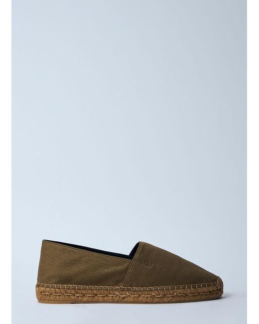 Saint Laurent Green Cotton Espadrilles