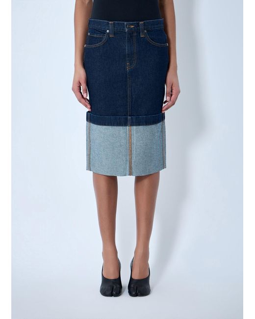 Khaite Blue Kilian Midi Skirt