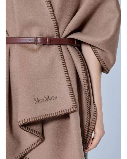 Max Mara Blue Belted Wool Wrap