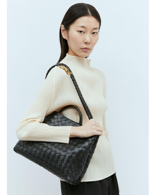Bottega Veneta White Medium Andiamo Handbag
