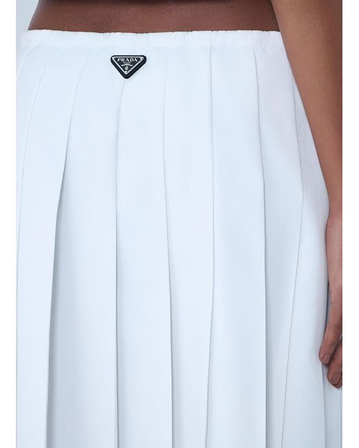 Prada Blue Pleated Midi Skirt