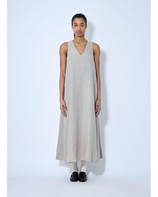 Max Mara Loose Linen Dress in White | Lyst
