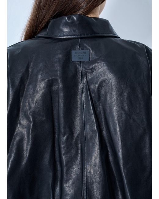 Acne Blue Leather Jacket