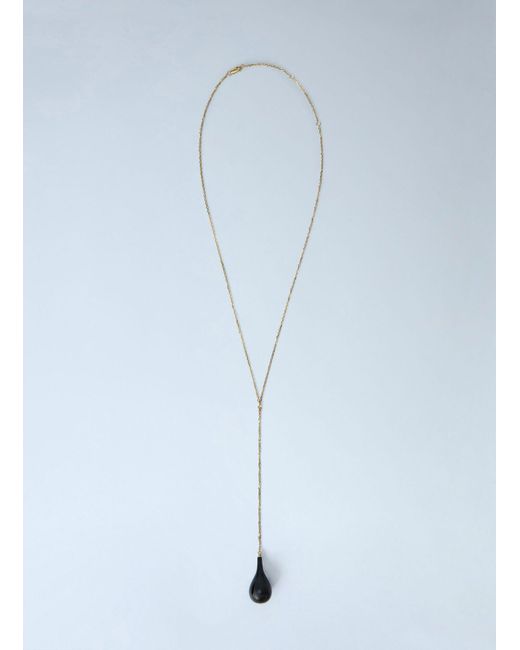 Totême Blue Large Onyx Drop Necklace