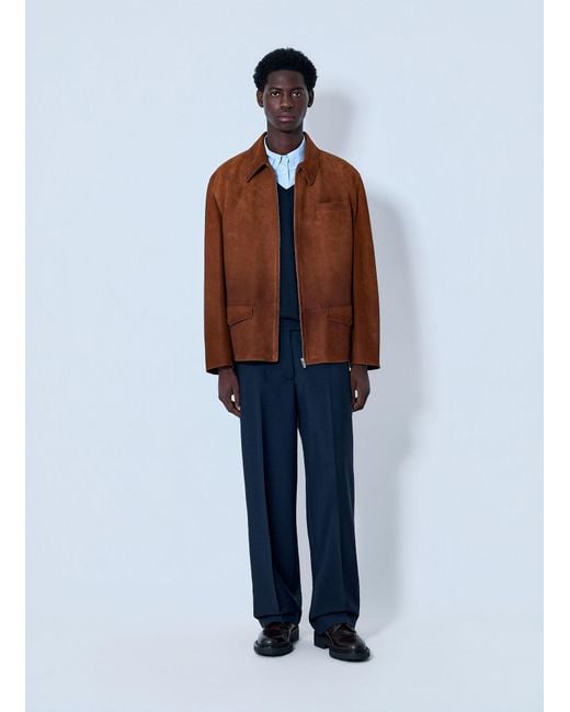 Miu Miu Brown Suede Zip Jacket for men