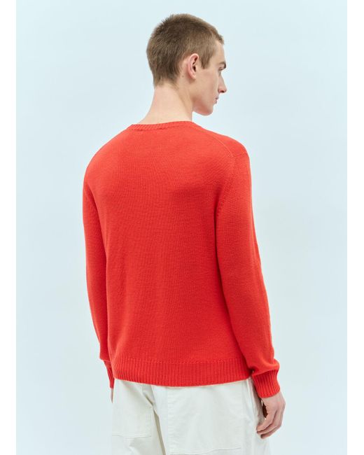 Jil Sander Red + Crewneck Wool Sweater for men