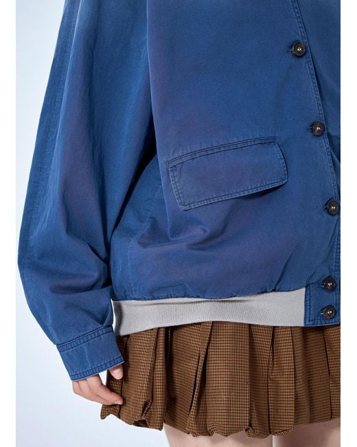 Miu Miu Blue Old Washed Twill Blouson Jacket