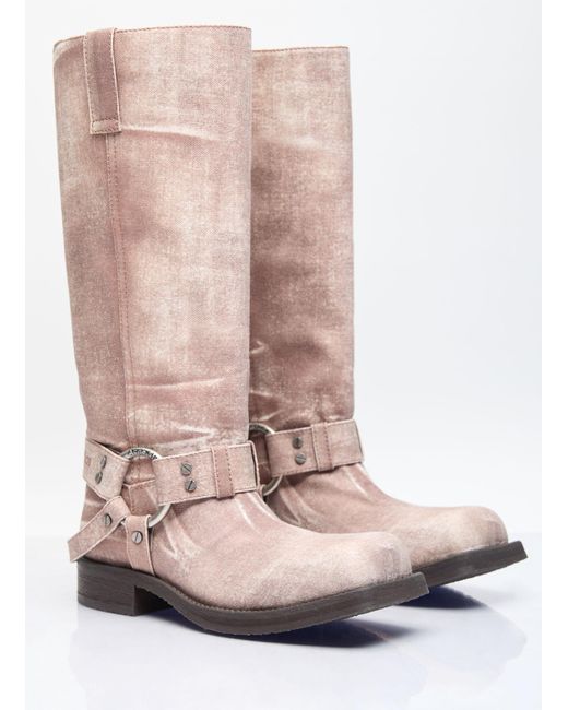 Acne Pink Pull-on Denim Boots